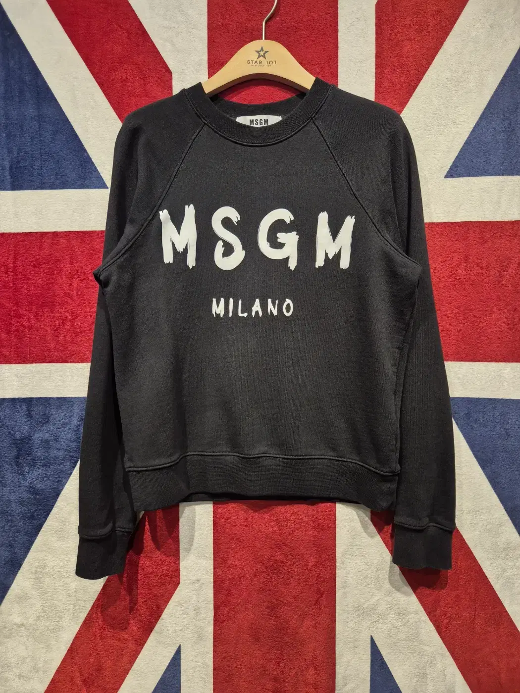 [여성S] MSGM 밀라노 로고 맨투맨 블랙